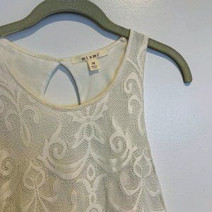 Delicate Overlay White Tank Top